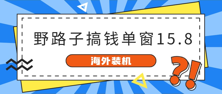 海外装机，野路子搞钱，单窗口15.8，已变现10000+插图