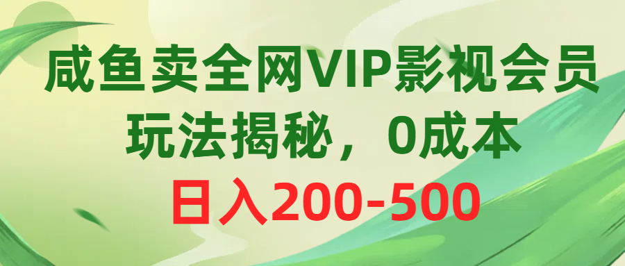 （10517期）咸鱼卖全网VIP影视会员，玩法揭秘，0成本日入200-500插图