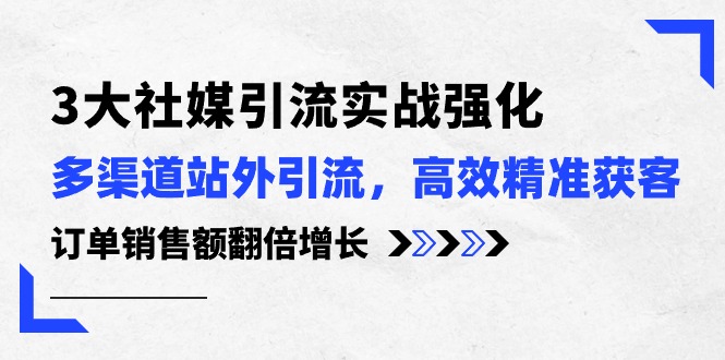 （10562期）3大社媒引流实操强化，多渠道站外引流/高效精准获客/订单销售额翻倍增长插图