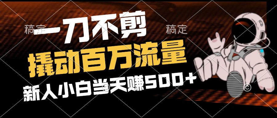 （12576期）2分钟一个作品，一刀不剪，撬动百万流量，新人小白刚做就赚500+插图