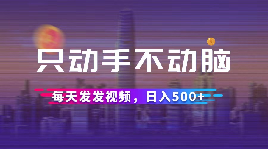 （12638期）只动手不动脑，每天发发视频，日入500+插图