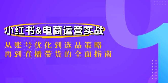 （12670期）小红书&电商运营实战：从账号优化到选品策略，再到直播带货的全面指南插图