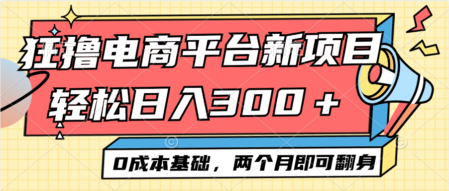 （12685期）电商平台新赛道变现项目小白轻松日入300＋0成本基础两个月即可翻身插图