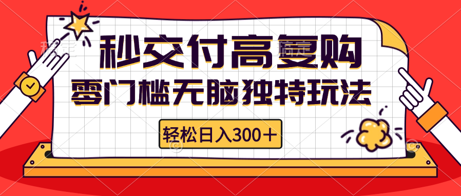 （12839期）零门槛无脑独特玩法 轻松日入300+秒交付高复购   矩阵无上限插图