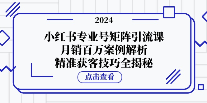 （12943期）小红书专业号矩阵引流课，月销百万案例解析，精准获客技巧全揭秘插图