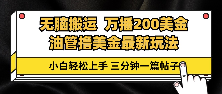 （13050期）油管无脑搬运撸美金玩法教学，万播200刀，三分钟一篇帖子，小白轻松上手插图