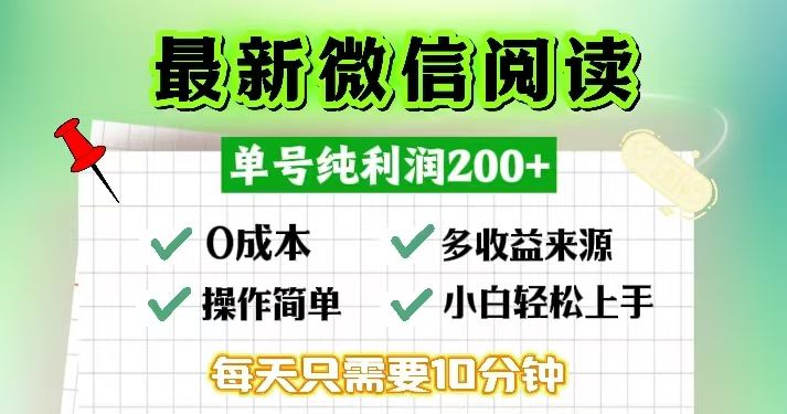 （13108期）微信阅读最新玩法，每天十分钟，单号一天200+，简单0零成本，当日提现插图